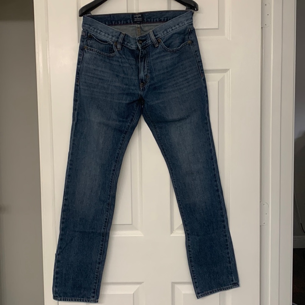 Men’s J. Crew Factory Driggs Jeans Stonewashed Straight Leg Denim (31x32)